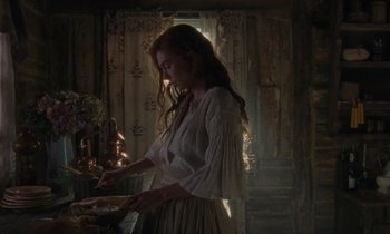 Movie still from “The World to Come” (2020), directed by Mona Fastvold – Medium shot, Over the shoulder angle