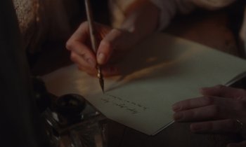 Movie still from “The World to Come” (2020), directed by Mona Fastvold – Extreme Close Up shot, High angle