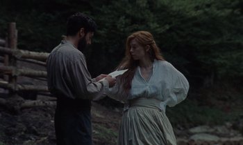 Movie still from “The World to Come” (2020), directed by Mona Fastvold – Medium shot, Over the shoulder angle