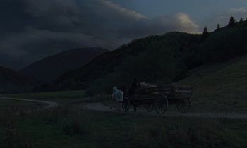 Movie still from “The World to Come” (2020), directed by Mona Fastvold – Extreme Wide shot, High angle