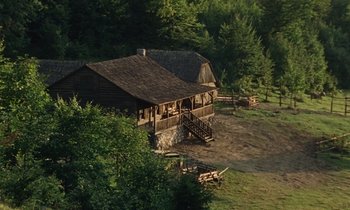 Movie still from “The World to Come” (2020), directed by Mona Fastvold – Extreme Wide shot, High angle