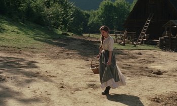 Movie still from “The World to Come” (2020), directed by Mona Fastvold – Wide shot, High angle