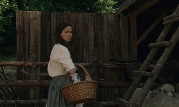 Movie still from “The World to Come” (2020), directed by Mona Fastvold – Medium shot, Low angle