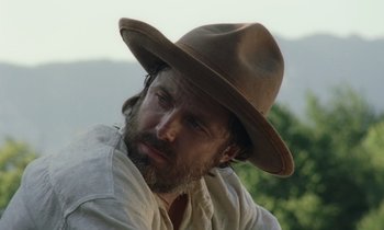 Movie still from “The World to Come” (2020), directed by Mona Fastvold – Close Up shot, Over the shoulder angle