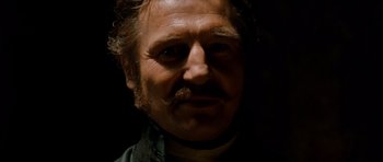 Movie still from “Gangs of New York” (2002), directed by Martin Scorsese – A person with a mustache; Close Up shot, Low angle