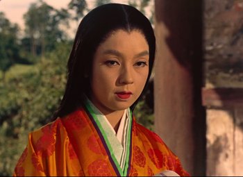 A young woman in a traditional asian dress