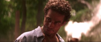 Movie still from “George Washington” (2000), directed by David Gordon Green – A person wearing a shirt; Close Up shot, Low angle