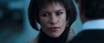 Movie still from “Get Carter” (2000), directed by Stephen Kay – A person with short hair; Close Up shot, Over the shoulder angle