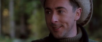 Movie still from “Get Carter” (2000), directed by Stephen Kay – A person wearing a hat; Close Up shot, Over the shoulder angle