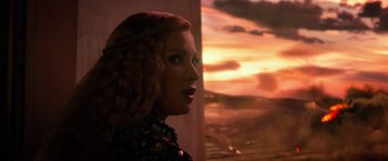 Movie still from “Gods of Egypt” (2016), directed by Alex Proyas – A person looking out a window; Close Up shot, Over the shoulder angle