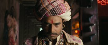 Movie still from “Goliyon Ki Raasleela Ram Leela” (2013), directed by Sanjay Leela Bhansali – A person wearing a turban; Close Up shot, Low angle