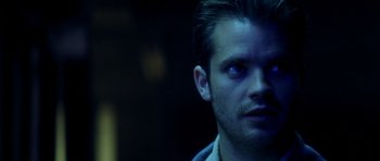 Movie still from “Gone in 60 Seconds” (2000), directed by Dominic Sena – A person with blue eyes; Close Up shot, Over the shoulder angle