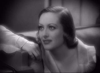 Movie still from “Grand Hotel” (1932), directed by Edmund Goulding – A black - and - white photo of a woman looking at the camera; Close Up shot, High angle