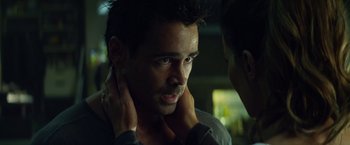 Movie still from “Total Recall” (2012), directed by Len Wiseman – Close Up shot, Over the shoulder angle