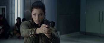 Movie still from “Total Recall” (2012), directed by Len Wiseman – Close Up shot, High angle