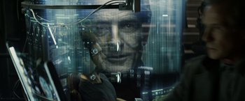 Movie still from “Total Recall” (2012), directed by Len Wiseman – Close Up shot, Over the shoulder angle