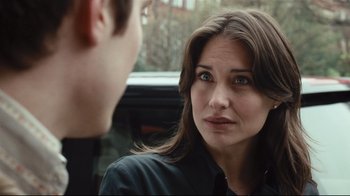 Movie still from “Green Street Hooligans” (2005), directed by Lexi Alexander – A man and a woman talking to each other; Close Up shot, Over the shoulder angle