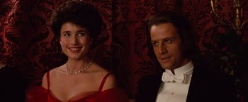 Movie still from “Greystoke: The Legend of Tarzan, Lord of the Apes” (1984), directed by Hugh Hudson – A man and a woman posing for a picture; Close Up shot, Over the shoulder angle