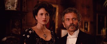 Movie still from “Greystoke: The Legend of Tarzan, Lord of the Apes” (1984), directed by Hugh Hudson – A man and a woman standing next to each other; Close Up shot, Low angle