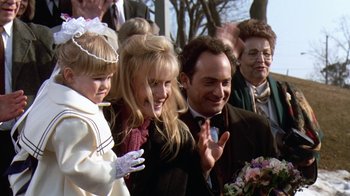 Movie still from “Grumpy Old Men” (1993), directed by Donald Petrie – A group of people standing next to each other; Close Up shot, High angle