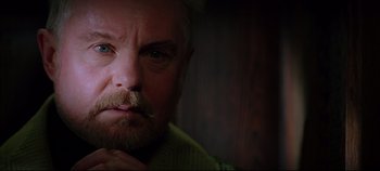 Movie still from “Hamlet” (1996), directed by Kenneth Branagh – A person with a mustache; Close Up shot, Low angle