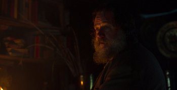 Movie still from “True History of the Kelly Gang” (2019), directed by Justin Kurzel – A man with a long beard is looking into the distance; Close Up shot, Low angle