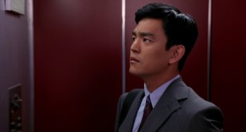 Movie still from “Harold & Kumar Go to White Castle” (2004), directed by Danny Leiner – A man in a suit and a tie; Close Up shot, Low angle